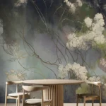 Ethereal Bloom Mist — Artistic Botanical Wall Mural - Image 8
