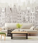 Old Town Serenity — Architectural Cityscape Wall Mural - Image 3