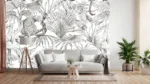 Savanna Sketch — Black & White Jungle Wall Mural - Image 6