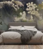 Ethereal Bloom Mist — Artistic Botanical Wall Mural