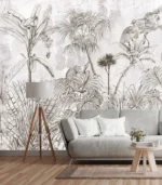 Monochrome Wild — Sketch Jungle Wall Mural