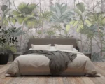 Verdant Haven — Tropical Green Wall Mural - Image 5