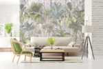Verdant Haven — Tropical Green Wall Mural - Image 6