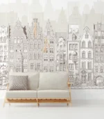 Old Town Serenity — Architectural Cityscape Wall Mural - Image 6