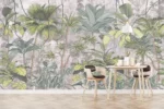 Verdant Haven — Tropical Green Wall Mural - Image 7