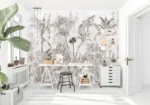 Monochrome Wild — Sketch Jungle Wall Mural - Image 2