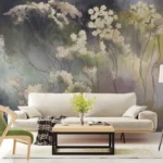 Ethereal Bloom Mist — Artistic Botanical Wall Mural - Image 6