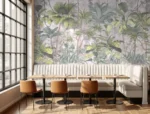 Verdant Haven — Tropical Green Wall Mural - Image 8