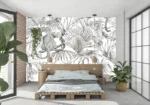 Savanna Sketch — Black & White Jungle Wall Mural - Image 4